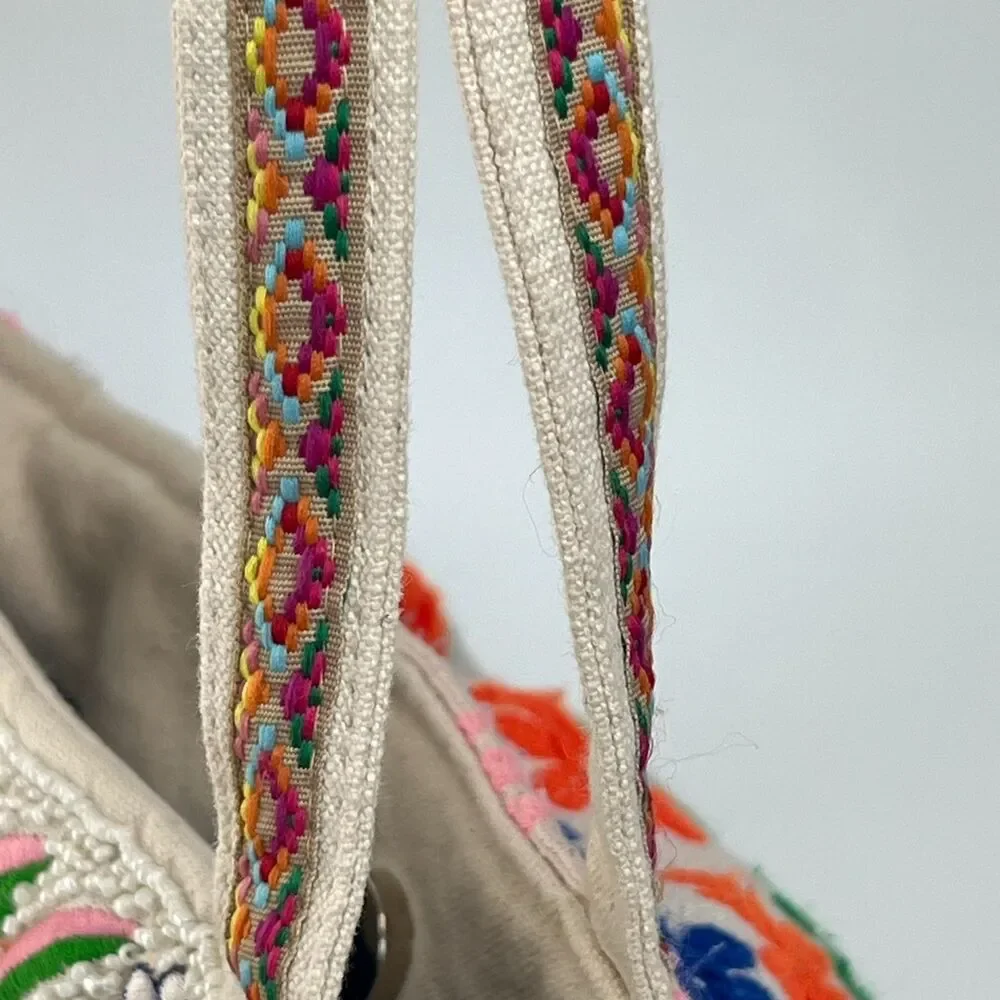 Beaded Embroidered Dragonfly Tote Bag Boho Multicolor Crossbody America & Beyond